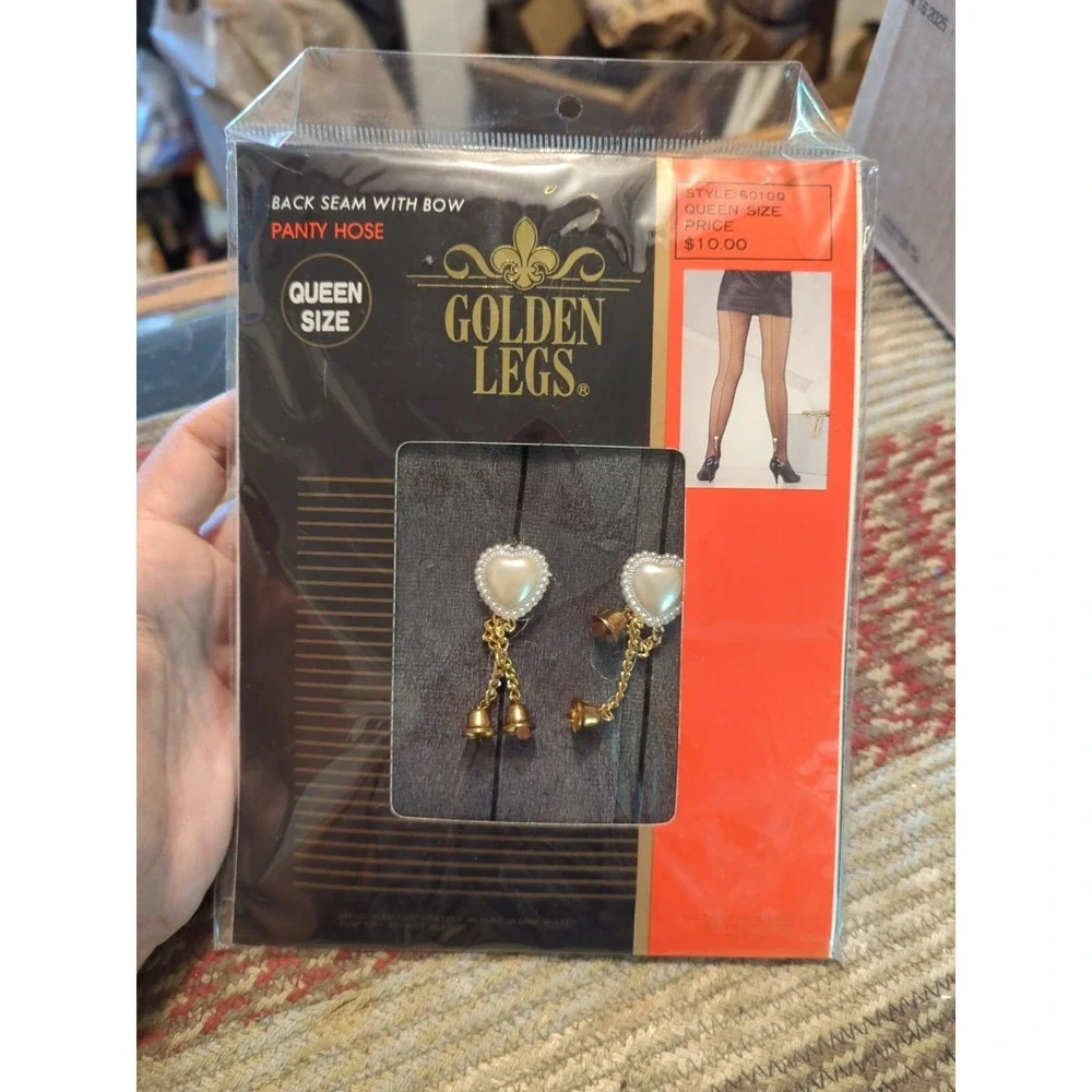 New Sexy Golden‎ LEGS Black QUEEN STOCKINGS Applique PANTYHOSE nylon HOSIERY